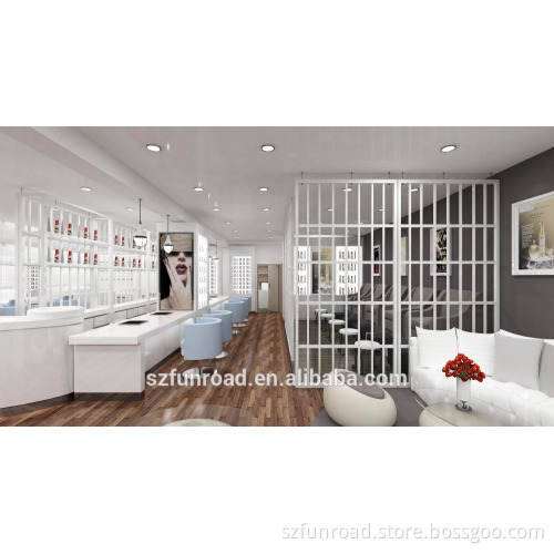 Customized Plywood Baking Painting Manicure Bar Kiosk For Mall
